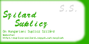 szilard suplicz business card