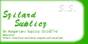 szilard suplicz business card